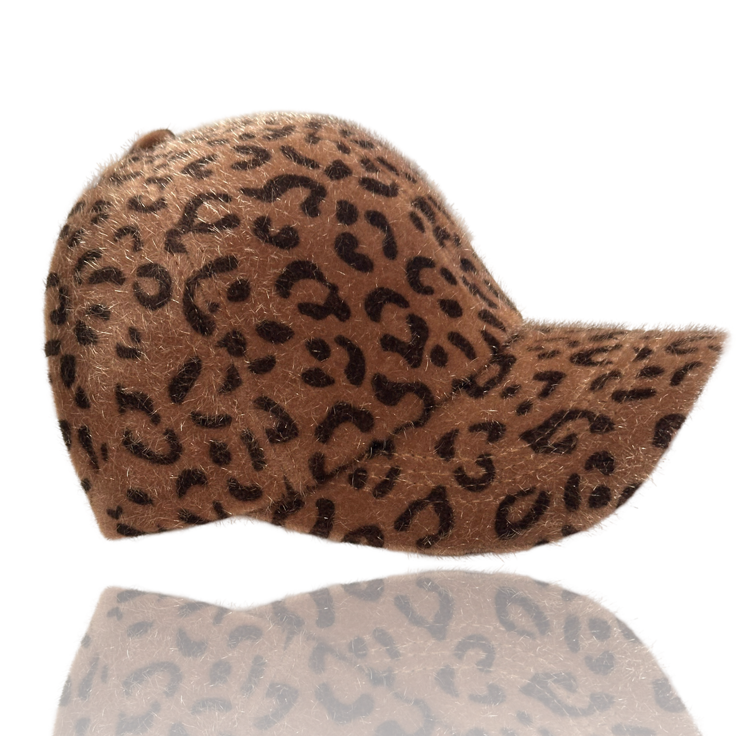 Dance Rhinestone Design Fuzzy Leopard Baseball Cap