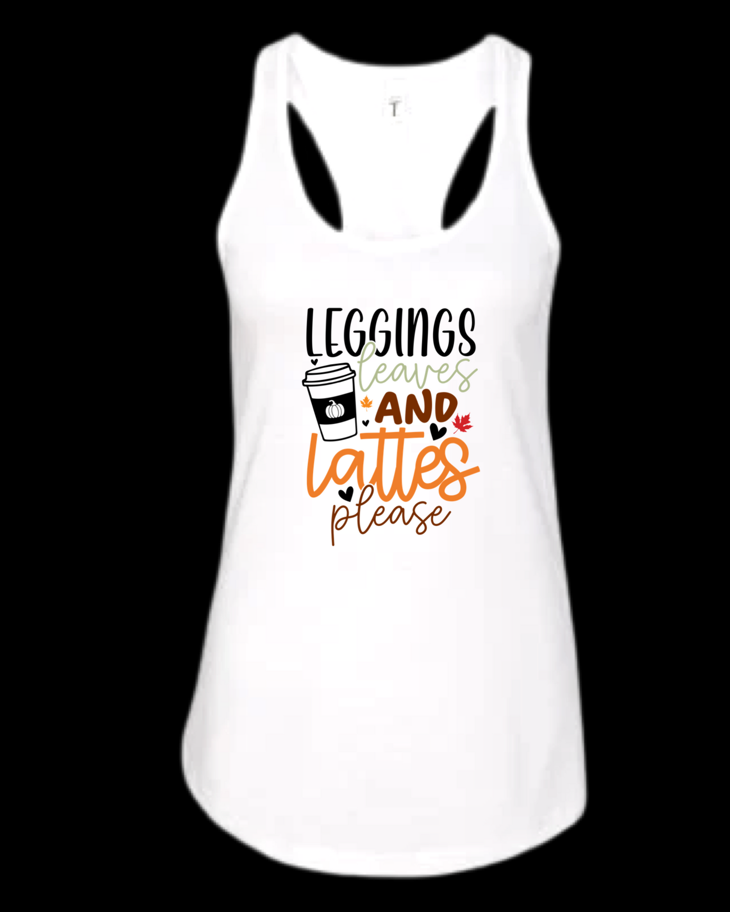 Leggings Leaves and Lattes Design Shirts