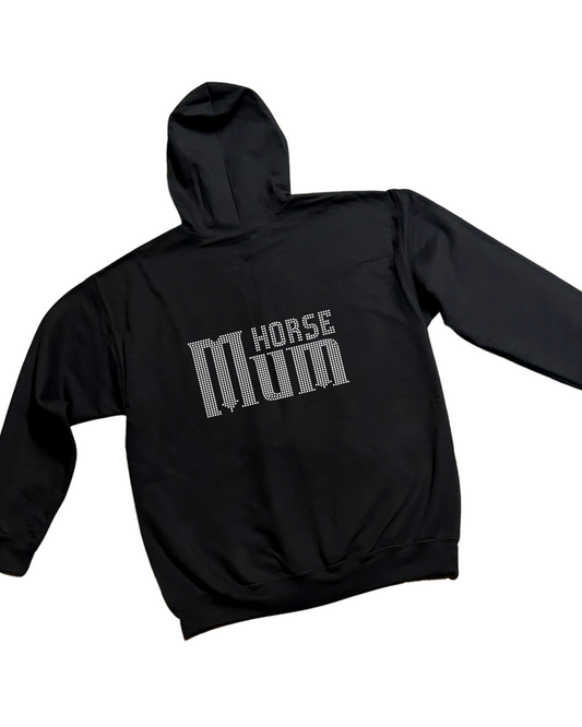 Horse Mum Rhinestone Zip-Up Hoodie