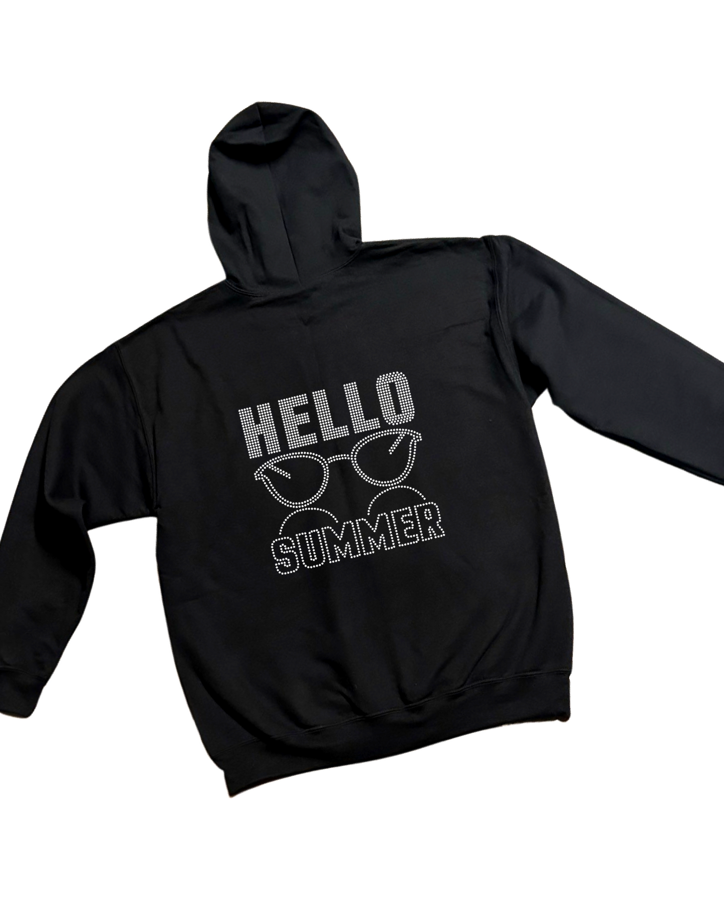 Hello Summer Rhinestone Zip-Up Hoodie