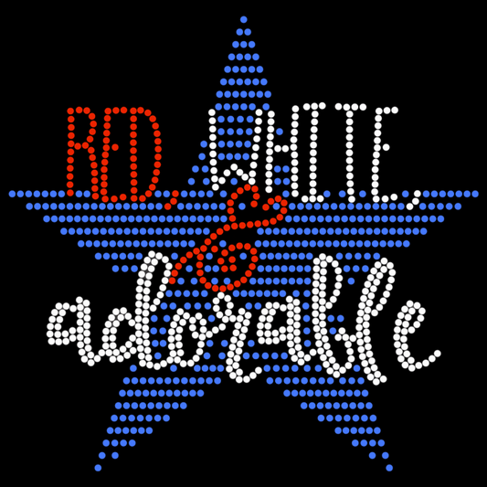 Red, White & Adorable Rhinestone Adult Unisex T-Shirt