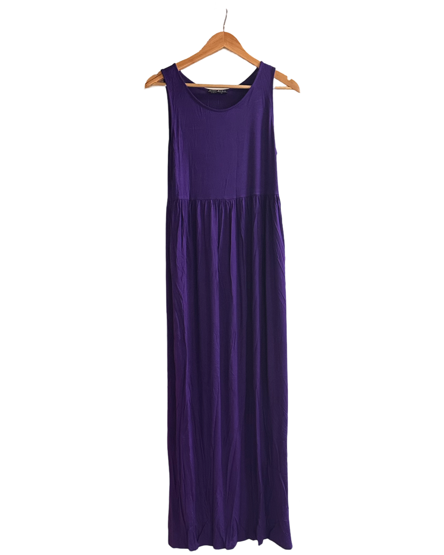 Shop Basic USA Sleeveless Empire Waist Maxi Dress With Pockets