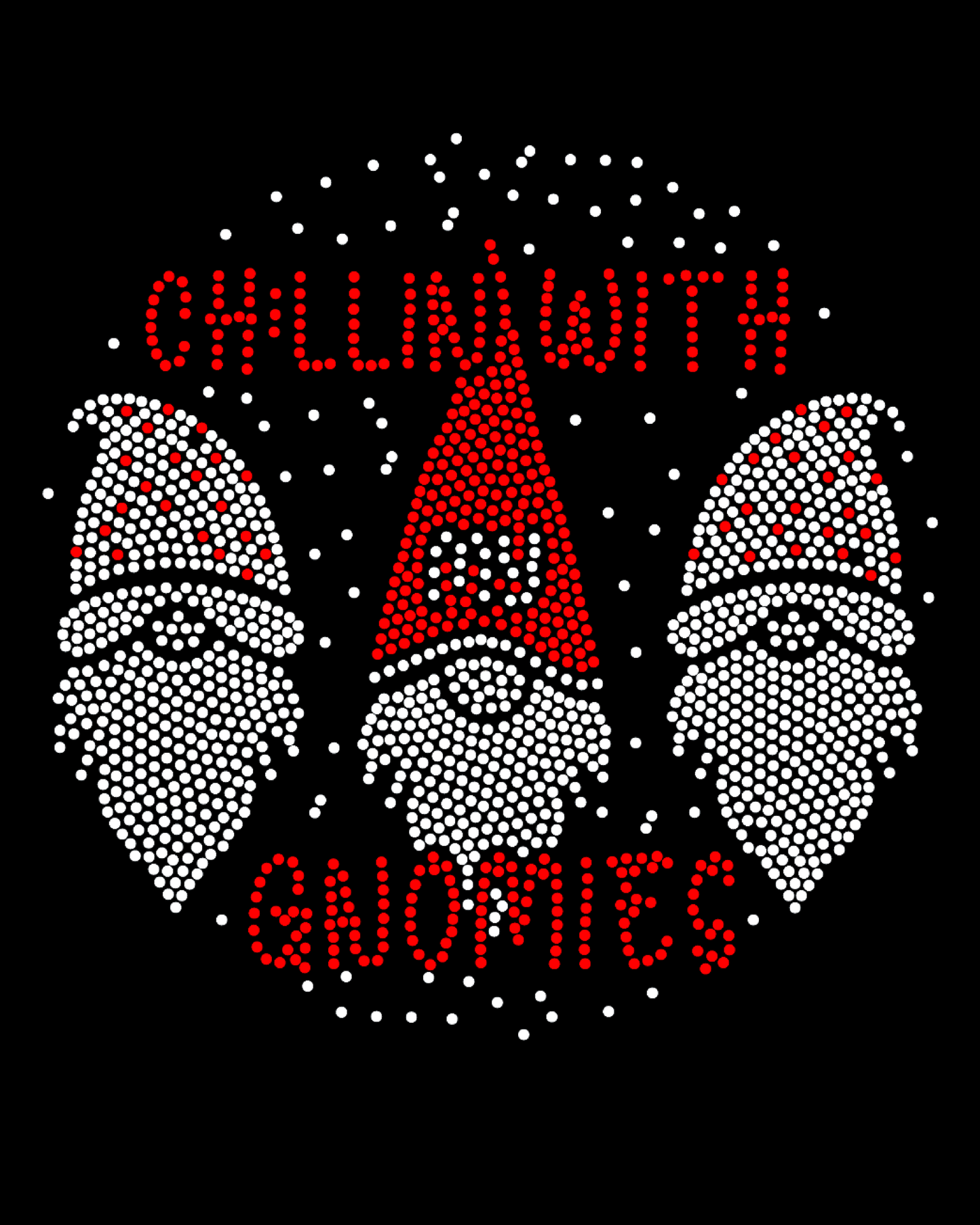 Chillin With My Gnomies Holiday Spangled Women’s Relaxed Crew Neck T-Shirt