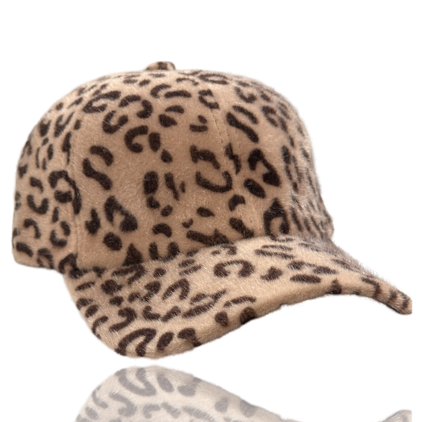 Dance Rhinestone Design Fuzzy Leopard Baseball Cap