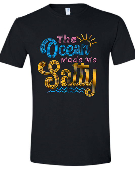 The Ocean Made Me Salty Rhinestone Unisex T-Shirt