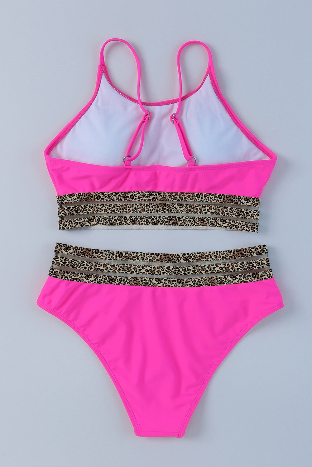 Pink Leopard Mesh 2 Piece Bikini