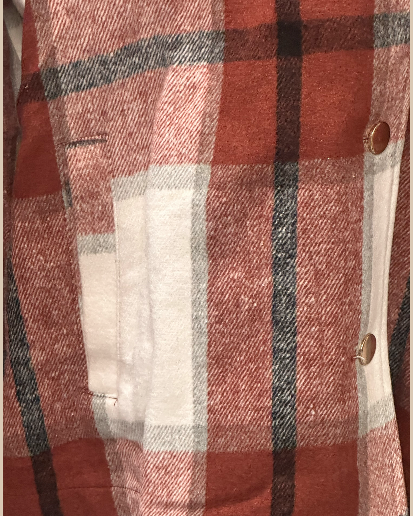 Zenana Oversized Yarn Dyed Plaid Shacket With Pockets